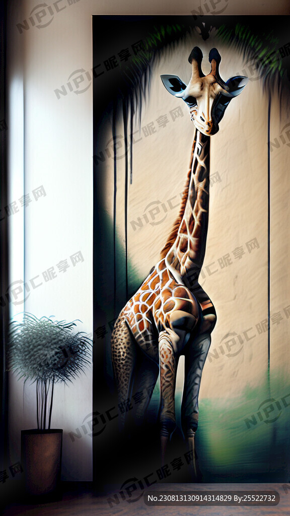 长颈鹿高清墙绘