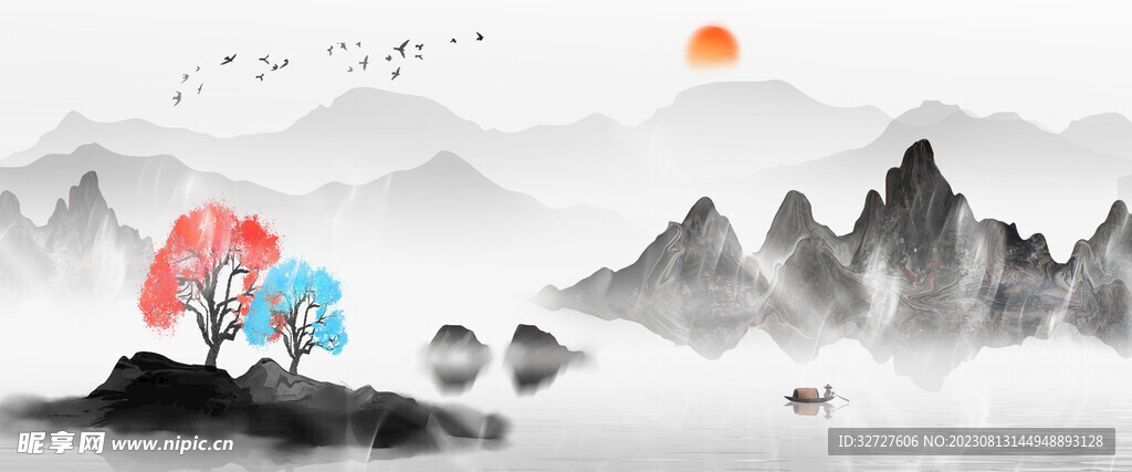 山水背景画