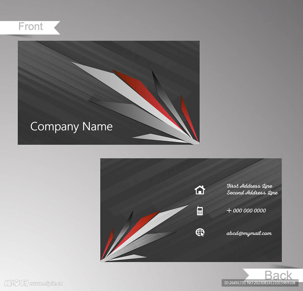 黑色个性商务企业名片模板