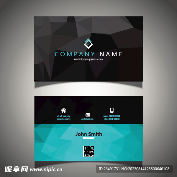 黑色个性商务企业名片模板