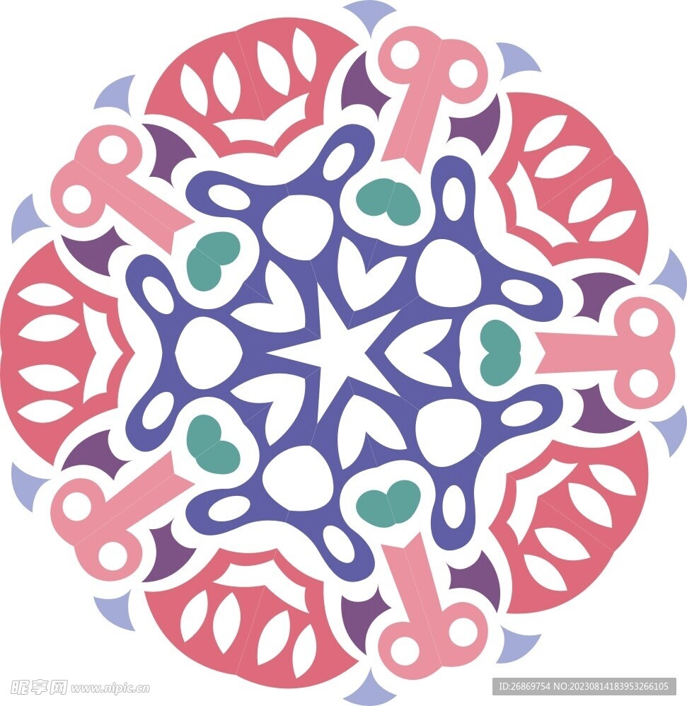 原创印花剪花古典图案图形元素