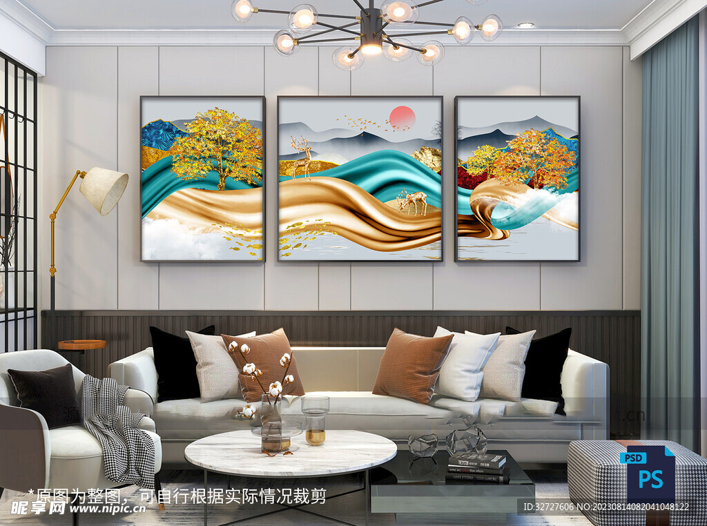 新中式麋鹿装饰画