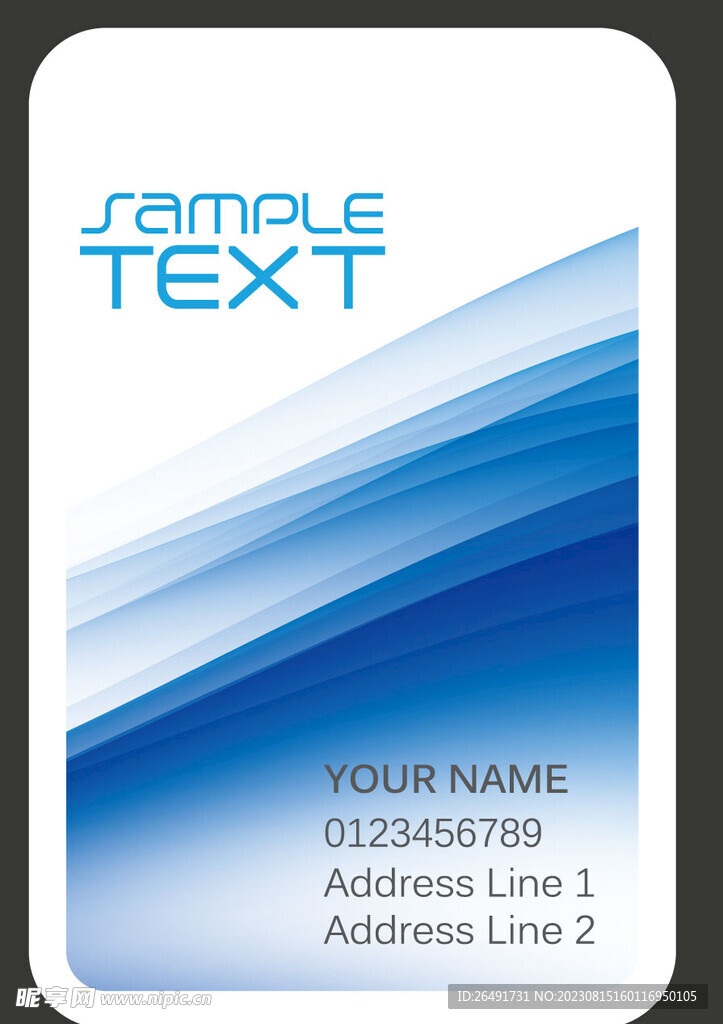 竖版蓝色线条科技商务企业名片