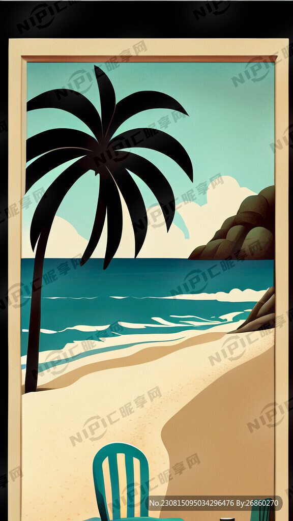 沙滩装饰画