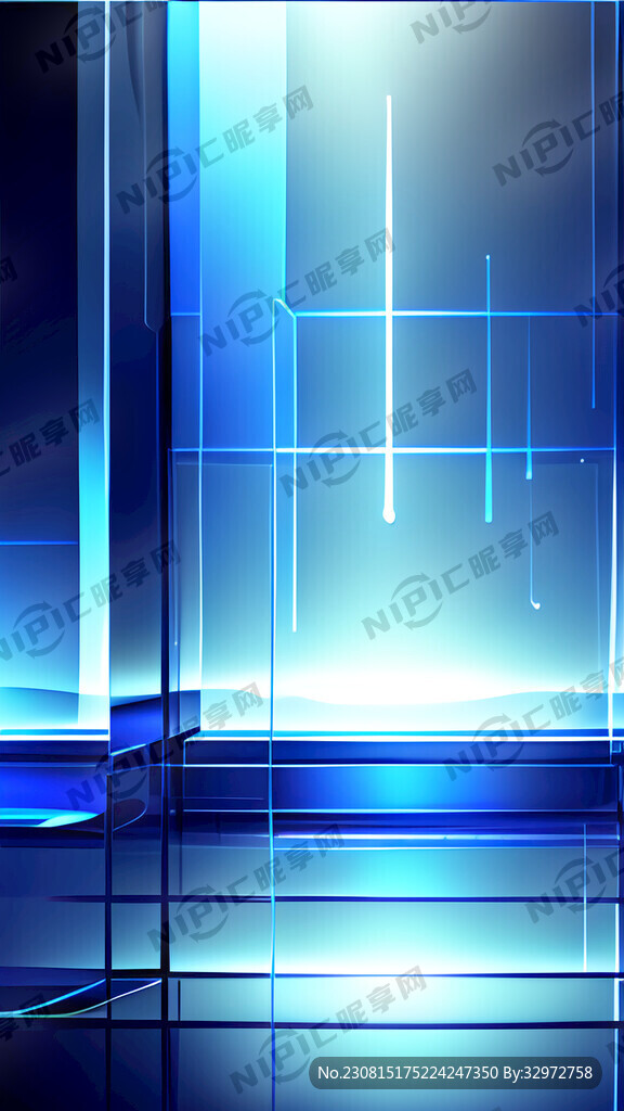 蓝色科技背景 玻璃 水 光亮