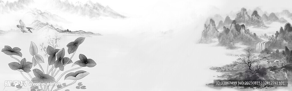 山水水墨背景