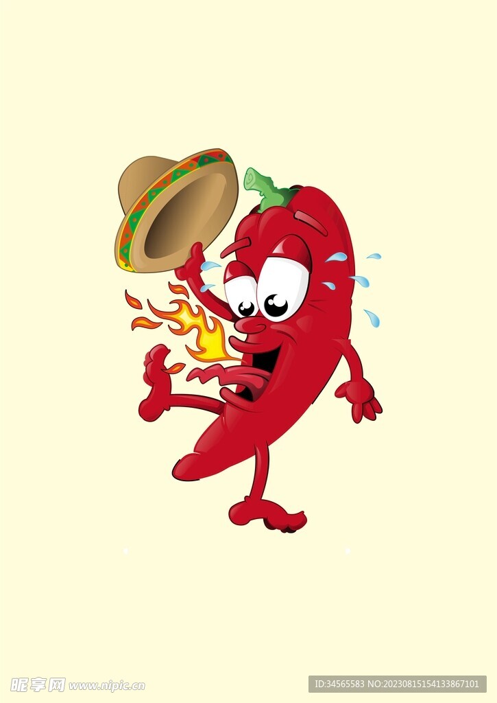 辣椒喷火小米椒卡爱拟人