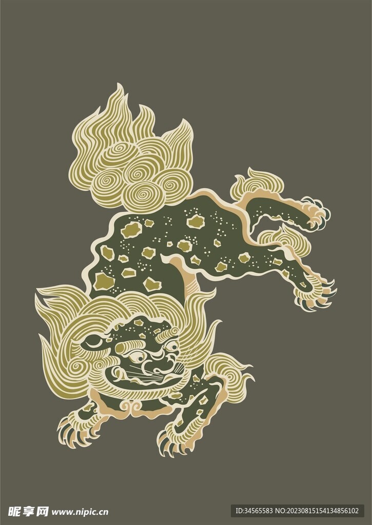 年兽狮子瑞兽过年