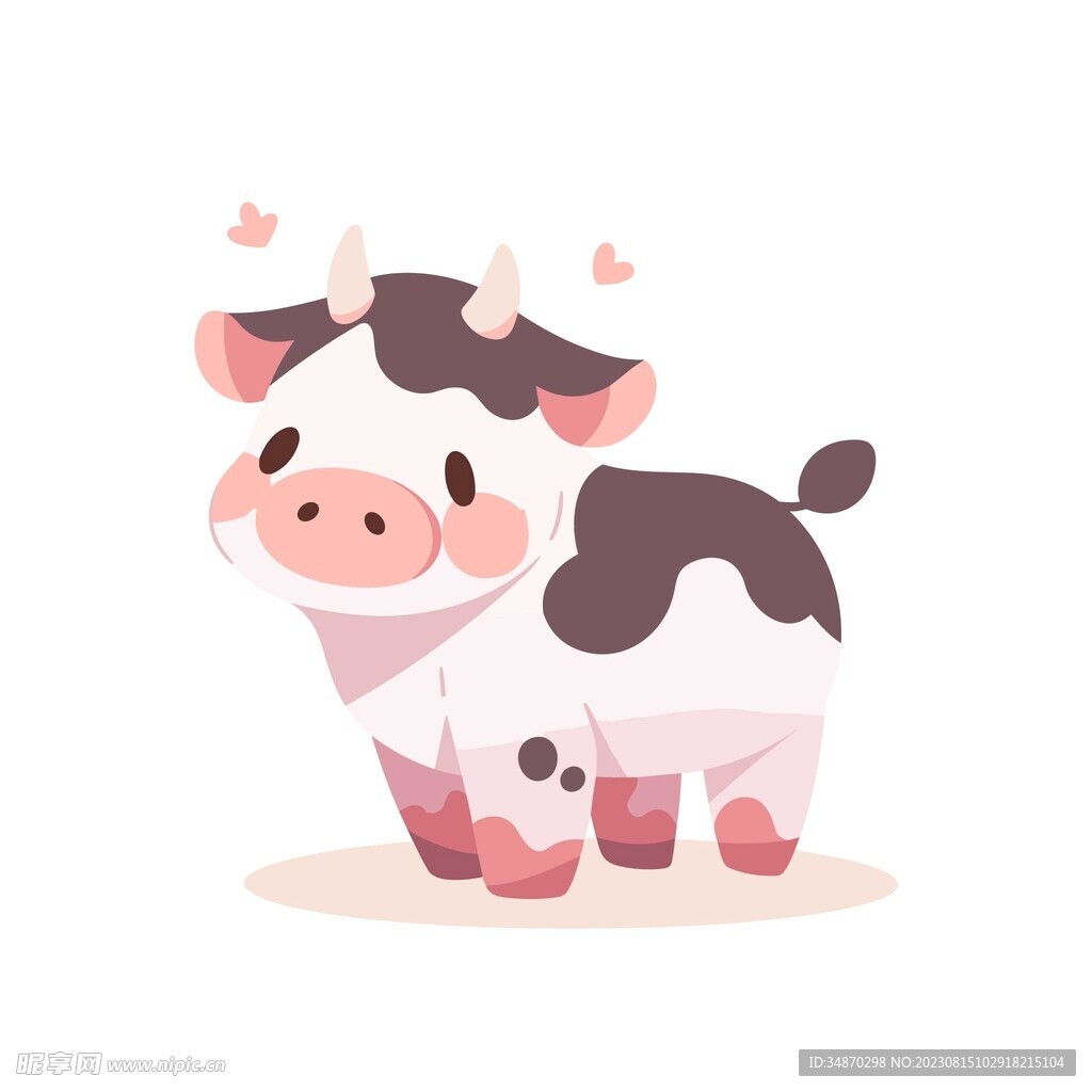可爱小奶牛矢量素材