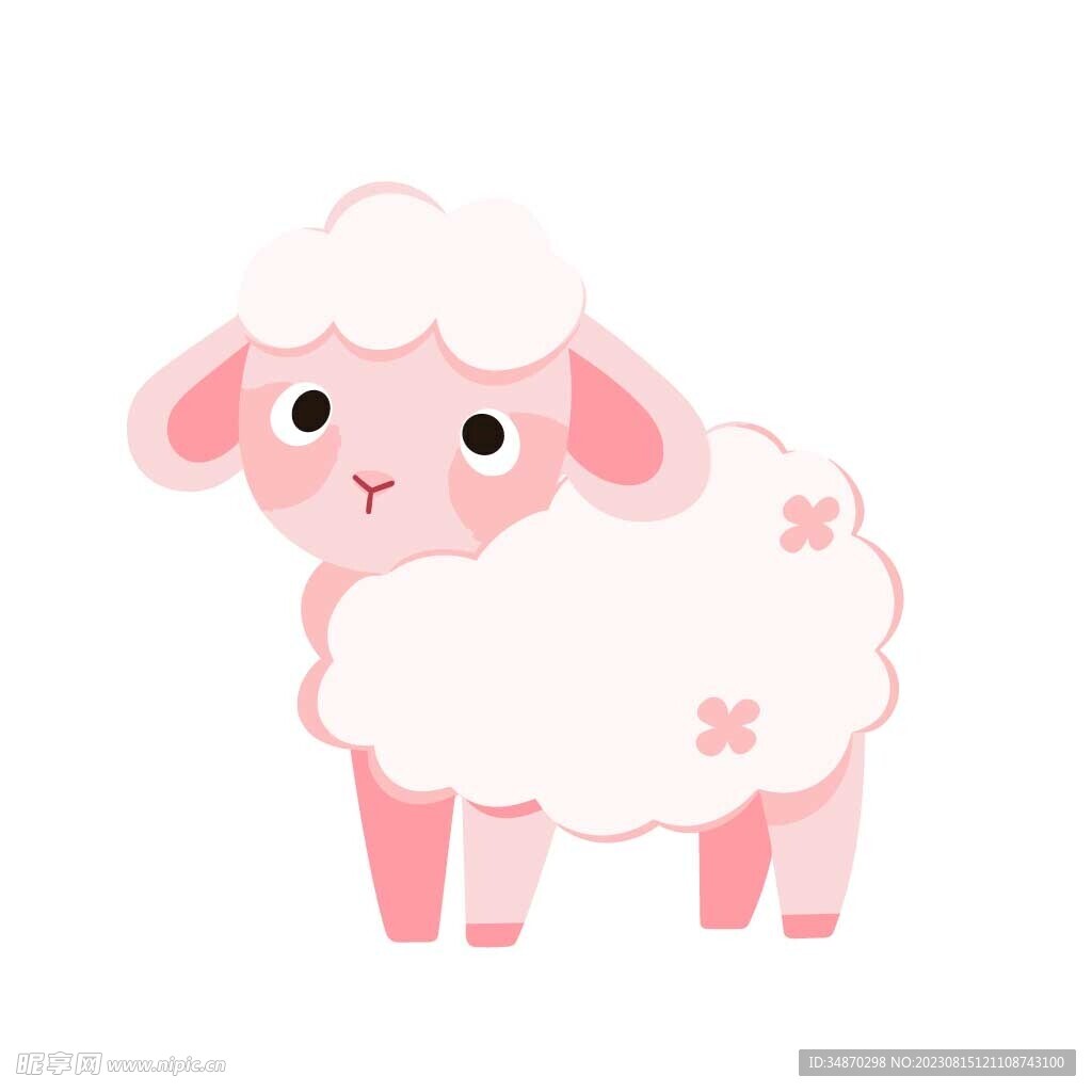 可爱小羊矢量素材