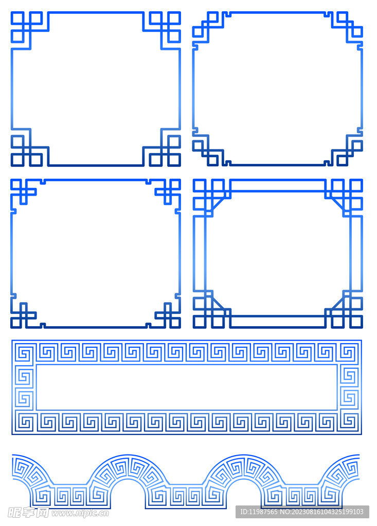 国风边框国风线条古典花纹