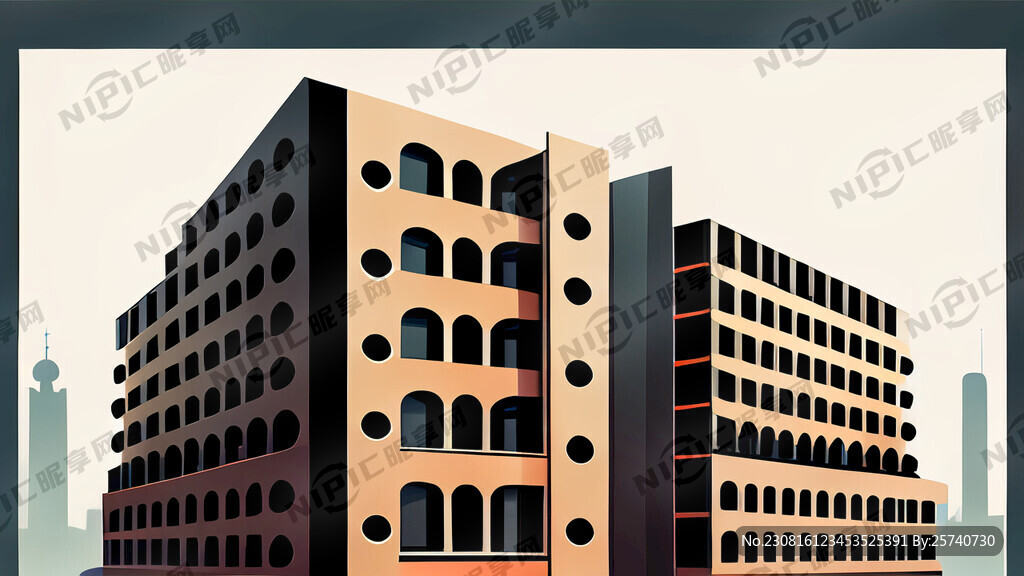 上海地标建筑冲孔板造型矢量文件