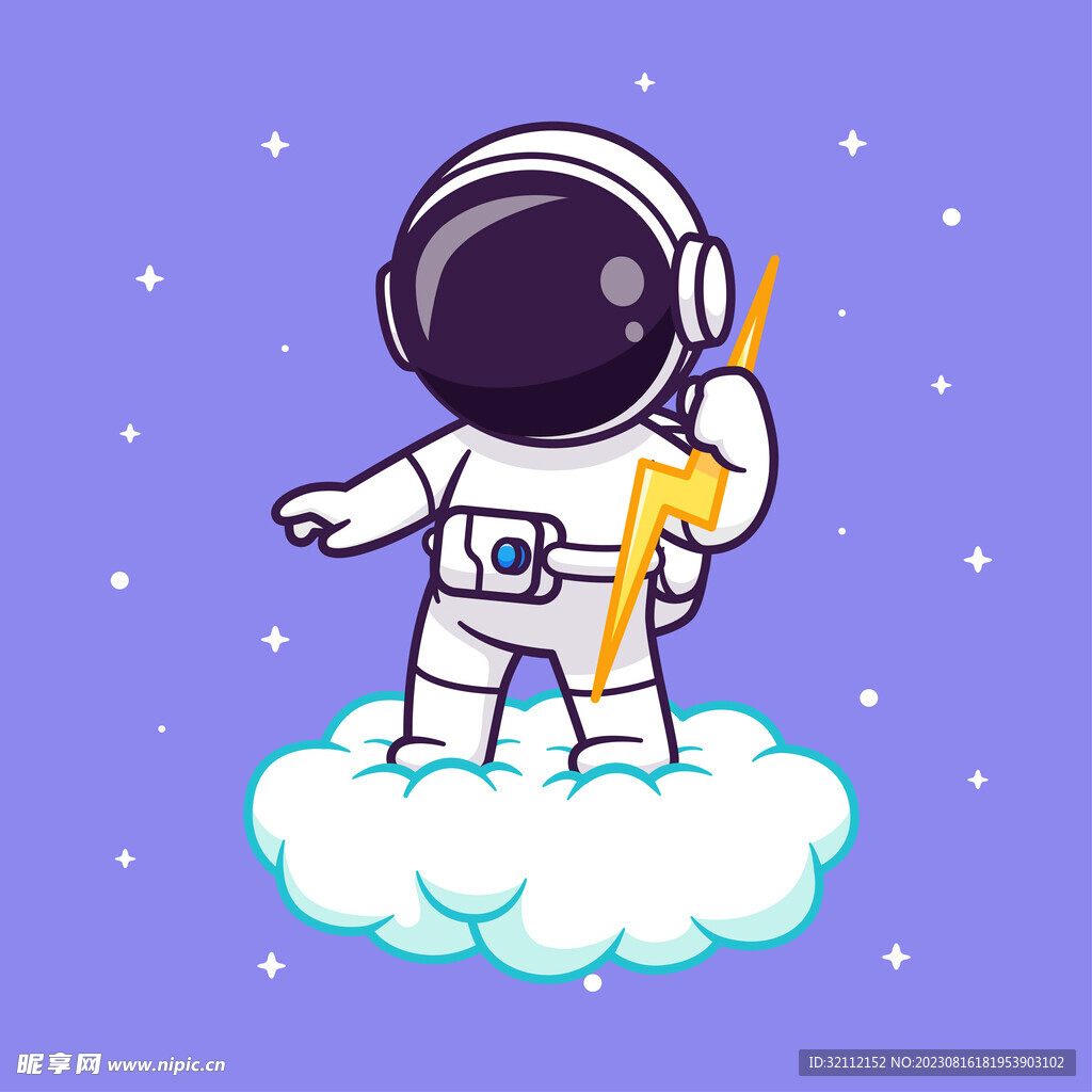 矢量卡通宇航员