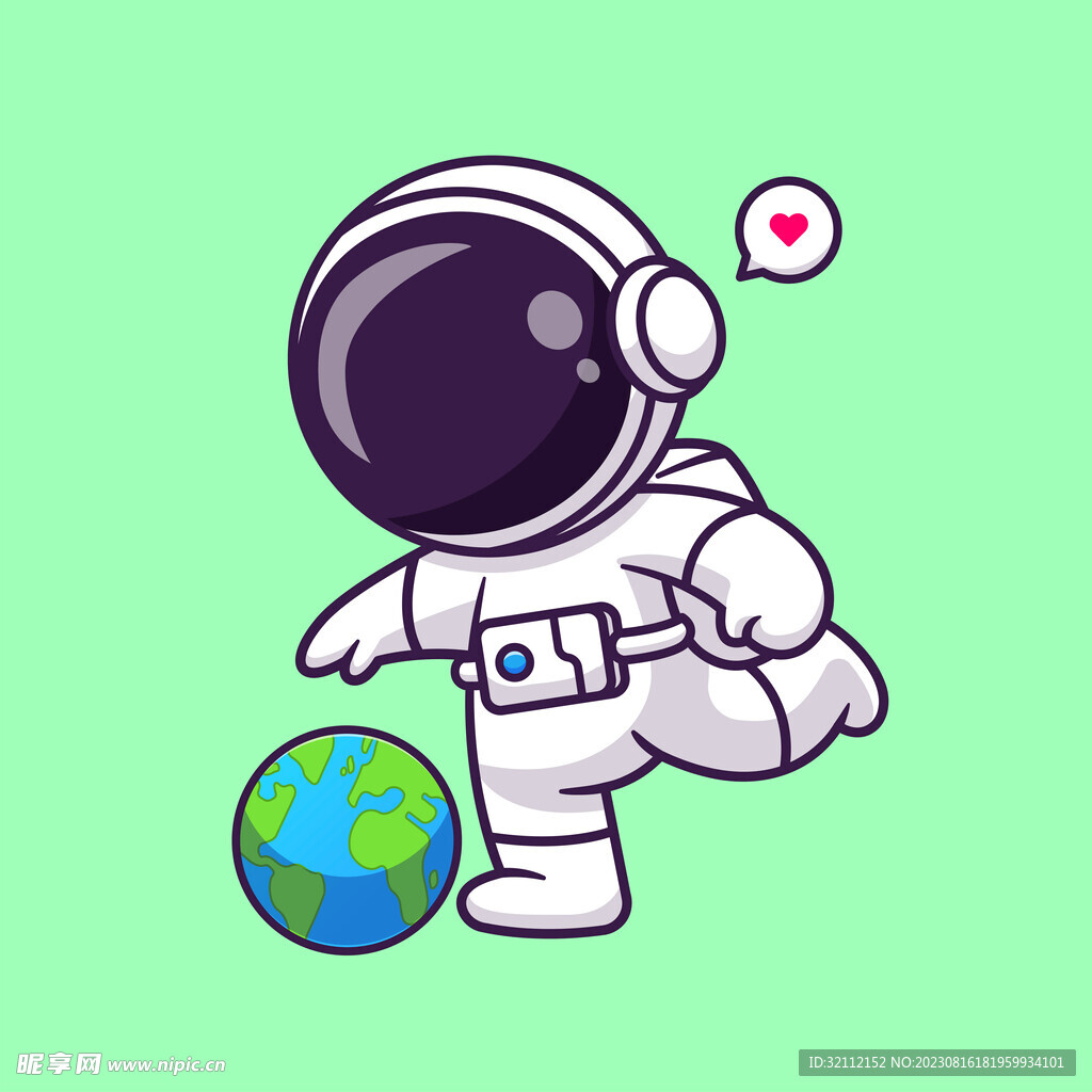 矢量卡通宇航员