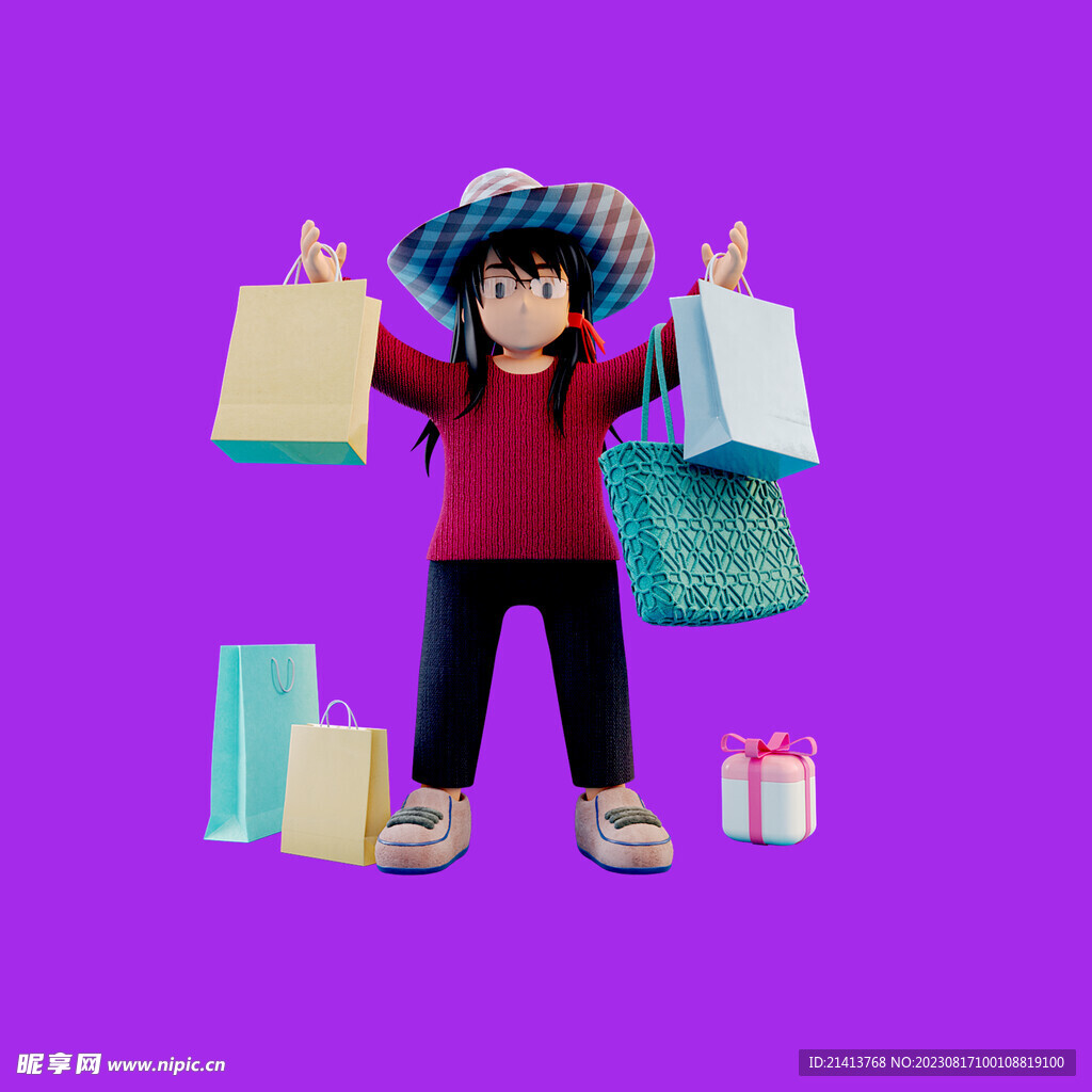 女人购物素材
