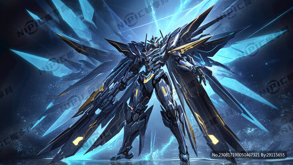 类人形机甲机器人面部金属棱角六