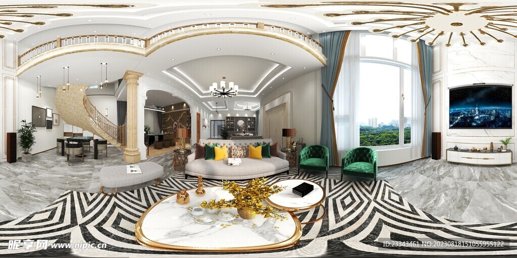 欧式客厅效果图