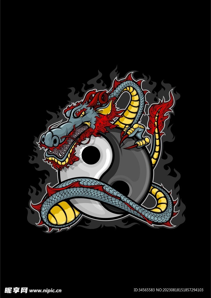 乾坤阴阳圈八卦巨龙守护