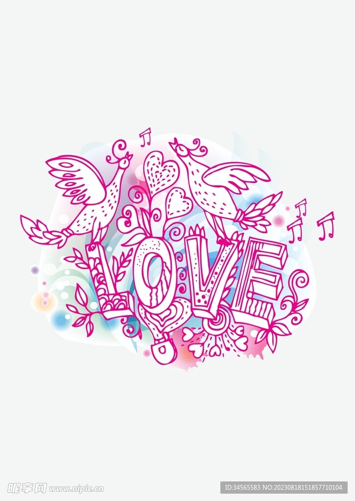 情人节主题爱情之鸟