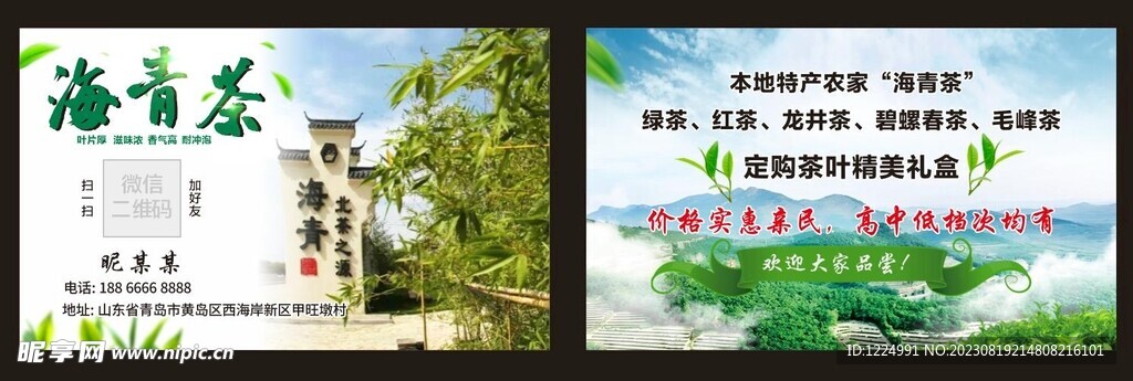 山东青岛海青茶名片