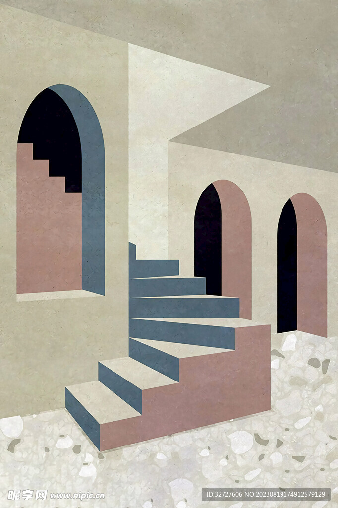 建筑简约装饰画