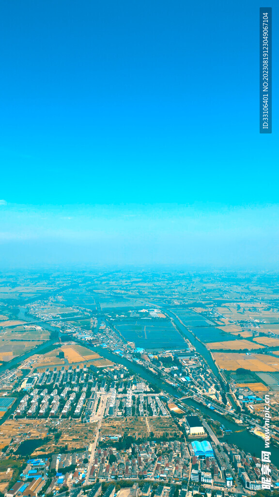 飞机视角看城市扬州江都区