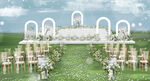 白绿色户外婚礼效果图