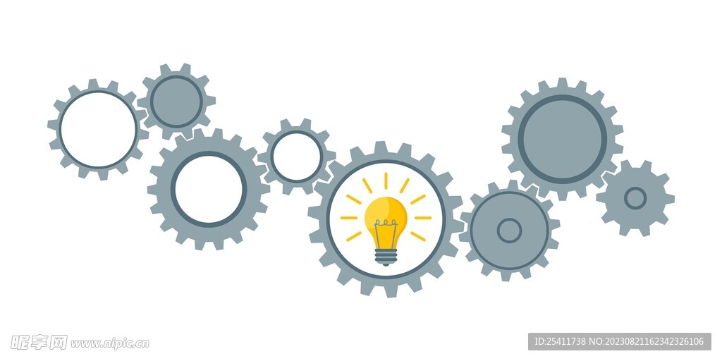齿轮灯泡矢量
