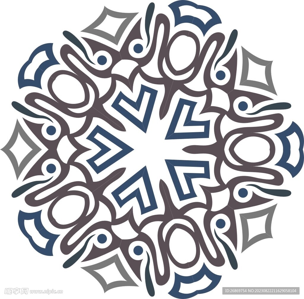 春季春天复古印花图案图形背景元