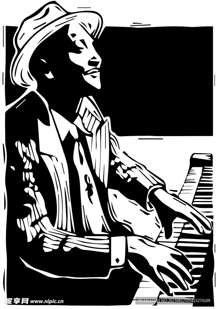 钢琴家音乐培训乐器培训简笔画