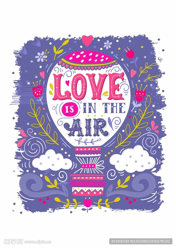 热气球情人节爱情绽放