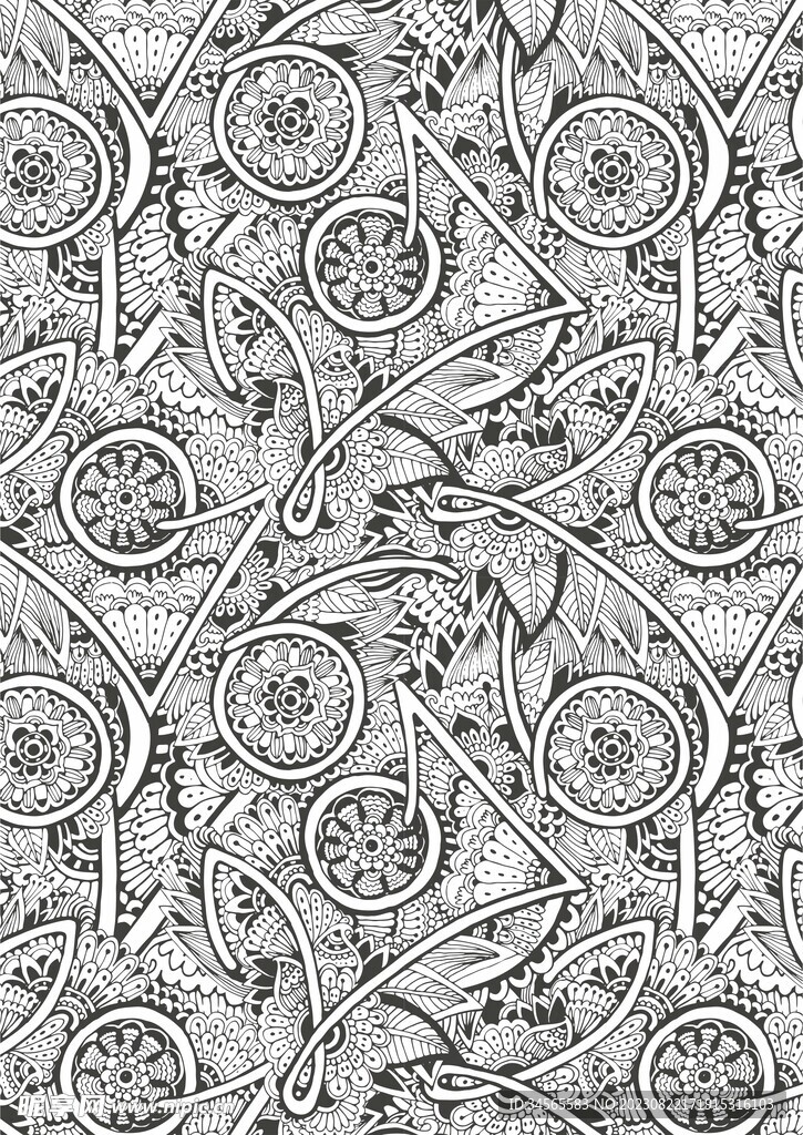 碎花背景地毯几何图