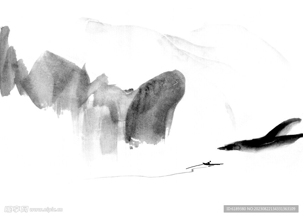 抽象水墨画山水画