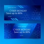 高大上蓝色科技背景长版蜂窝