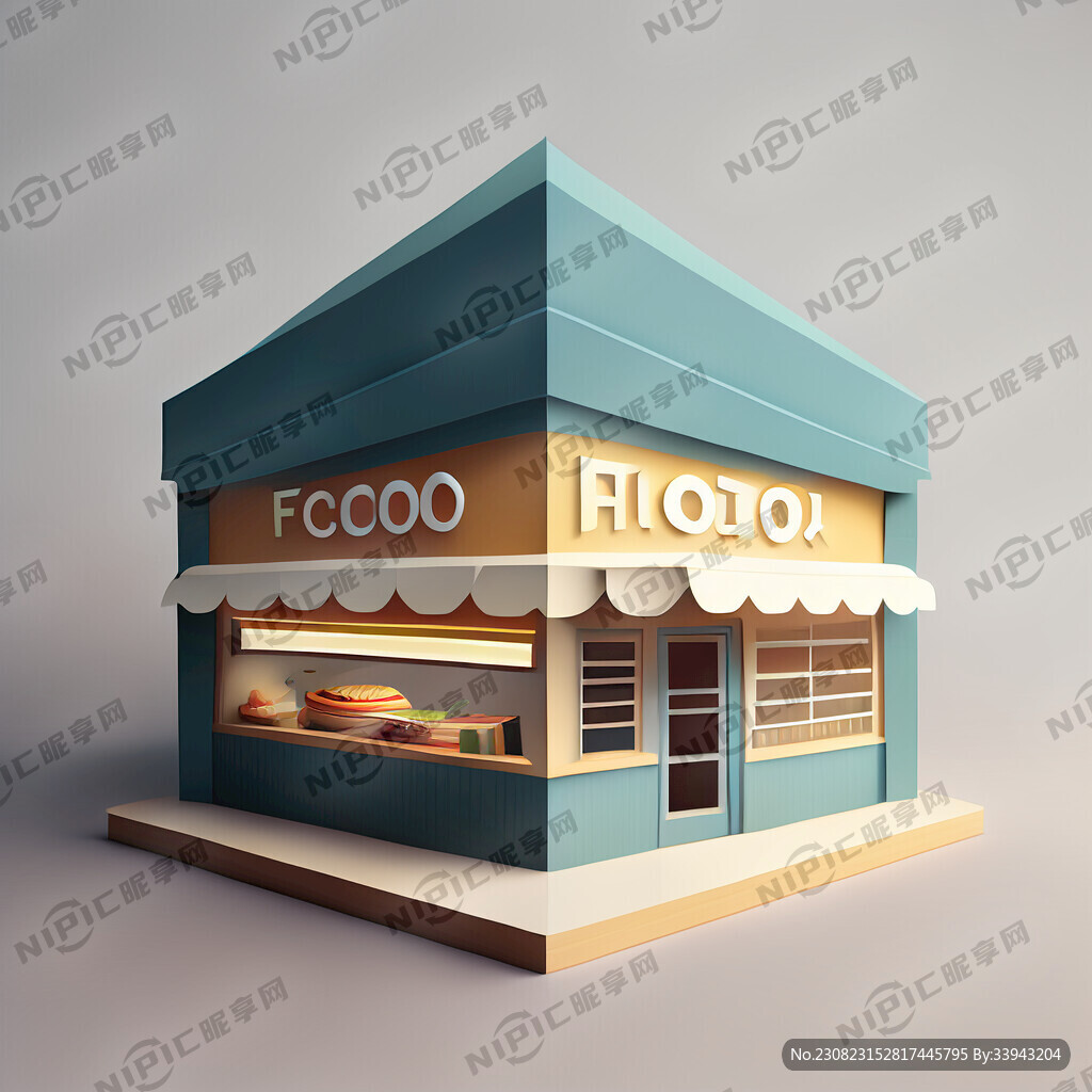 食堂商标 结构简单 造型立体