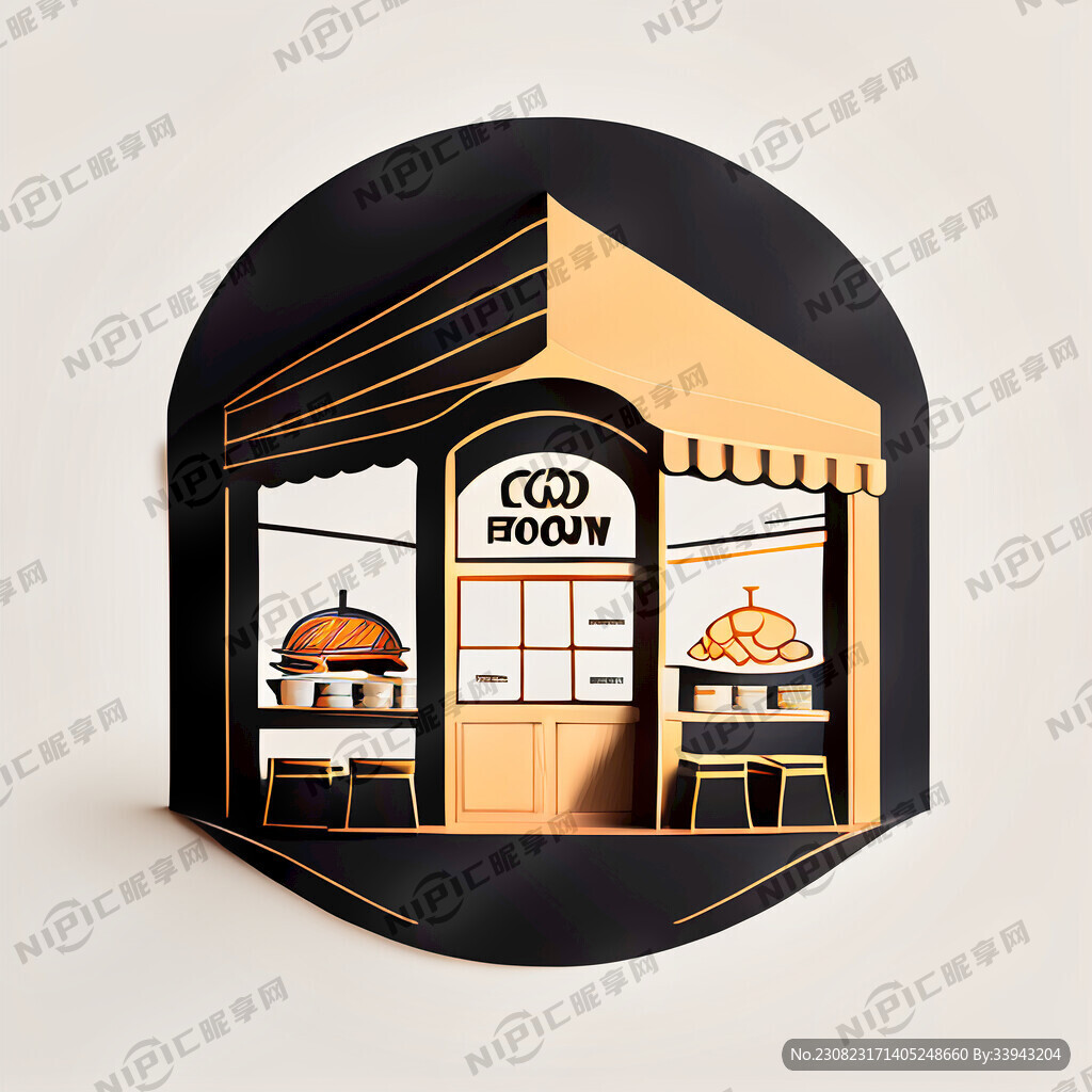 食堂商标 结构简单 造型立体