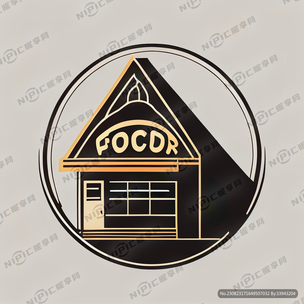 食堂商标 结构简单 清晰明了