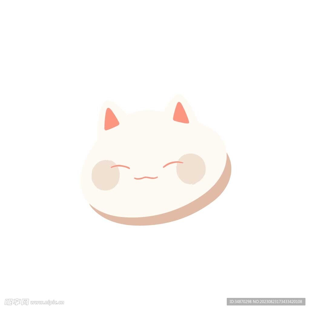 可爱猫猫头矢量插画