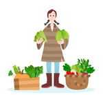 创意收获蔬菜丰收矢量图