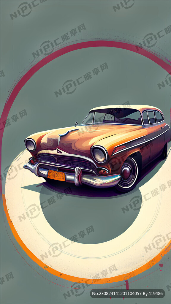 一辆汽车绕着一把靠背椅转圈