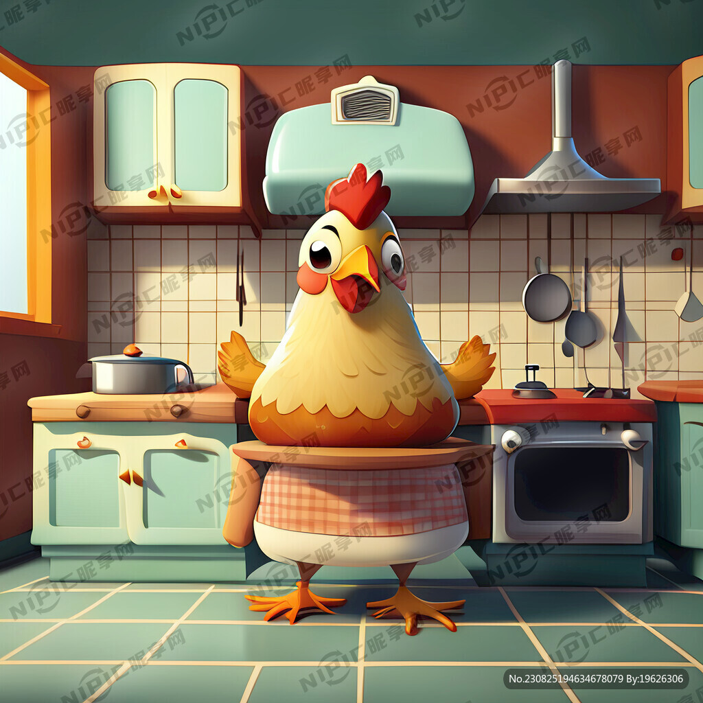 可爱风卡通鸡厨房