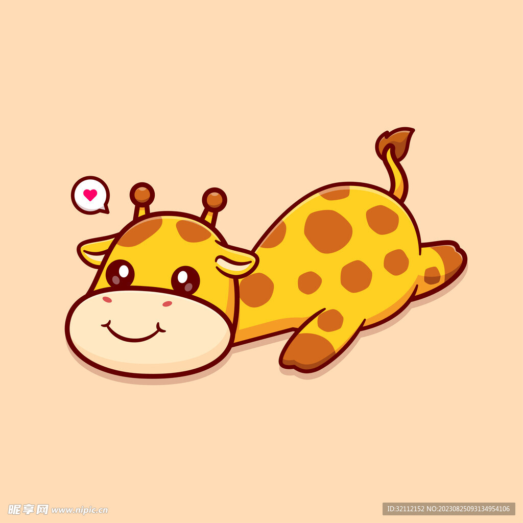 矢量卡通长颈鹿