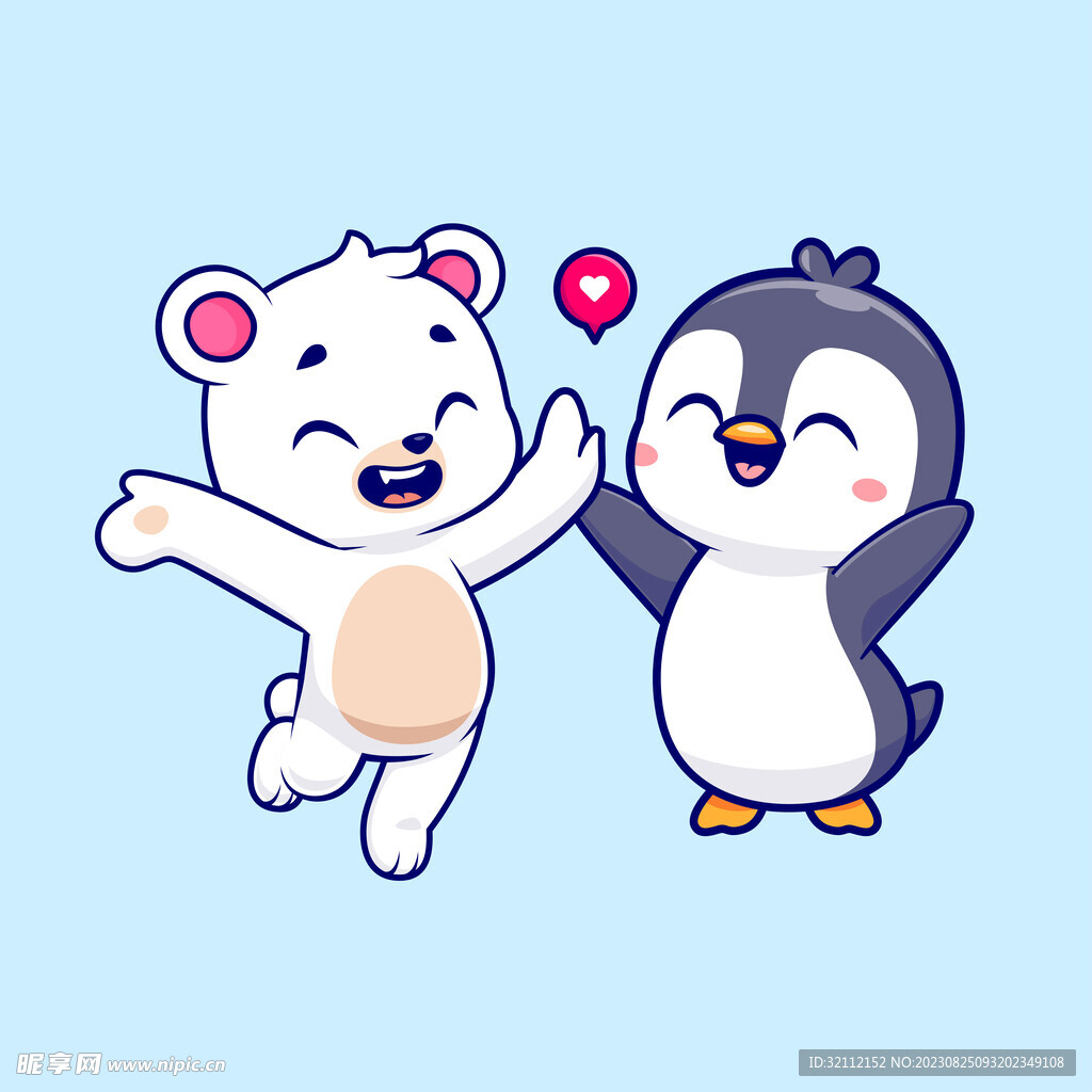 矢量卡通北极熊