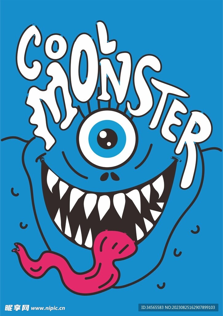 蓝色独眼长舌头怪兽