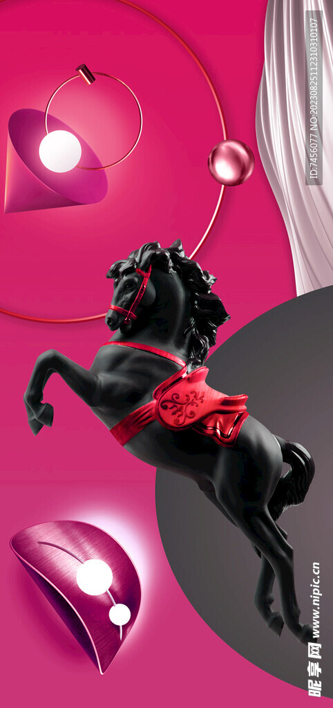 骏马轻奢艺术挂画玄关装饰画