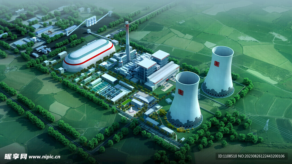 化工厂鸟瞰效果图