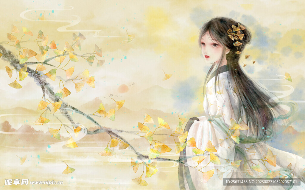 唯美古风人物插画