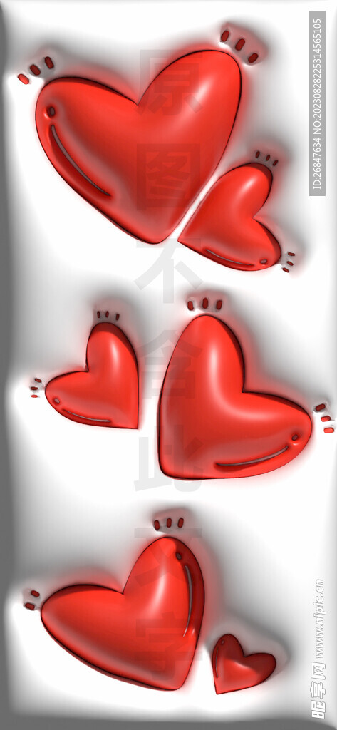 3D膨胀风爱心手机壁纸