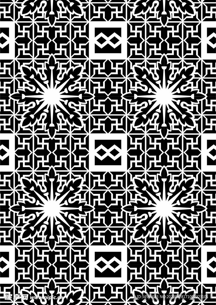 几何图形黑白底纹