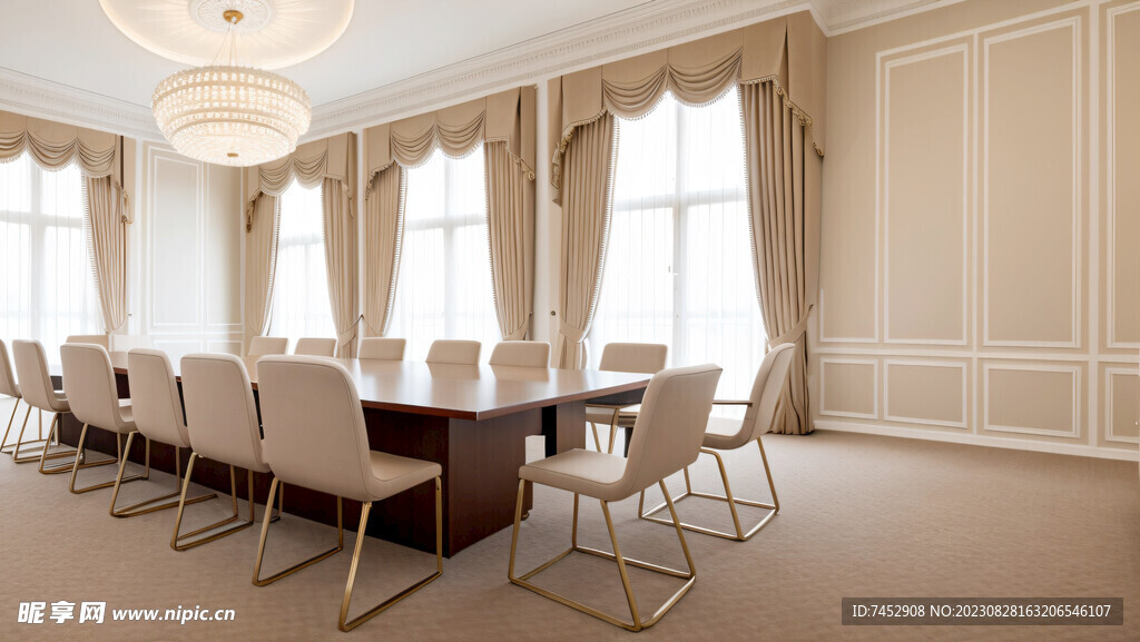 米色调大会议室